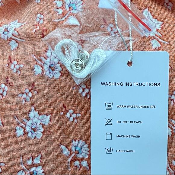 Medium Fall Maxi Dress Long Boho Medium Wrap Dress Cottage Prairie Orange Dress - Picture 16 of 16